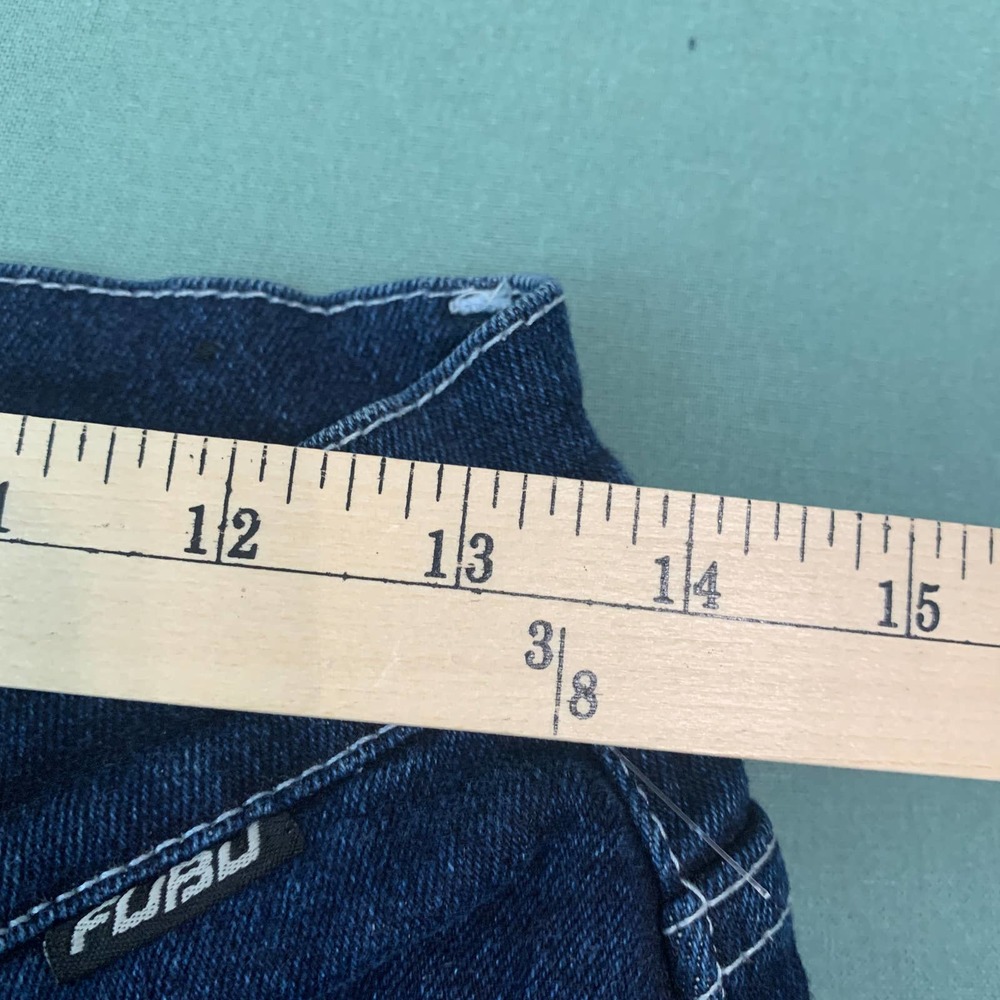 FUBU Womens Jeans 11/12 Juniors Dark Wash Denim‎ Straight Leg Mid Rise Y2K Retro - Picture 8 of 11